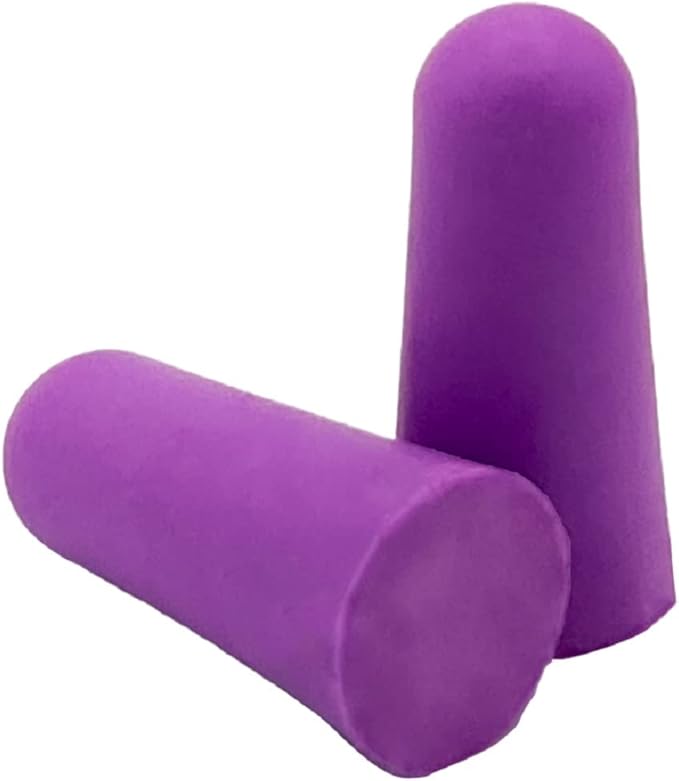 Acu-Life Foam Ear Plugs (100 Pair), Super-Soft Ear Plugs for Sleeping, Snoring, Noise, Ideal for Studying and Traveling, Ultimate Fit, Purple