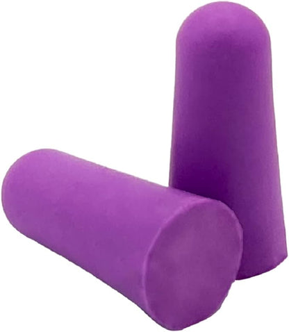 Acu-Life Foam Ear Plugs (100 Pair), Super-Soft Ear Plugs for Sleeping, Snoring, Noise, Ideal for Studying and Traveling, Ultimate Fit, Purple