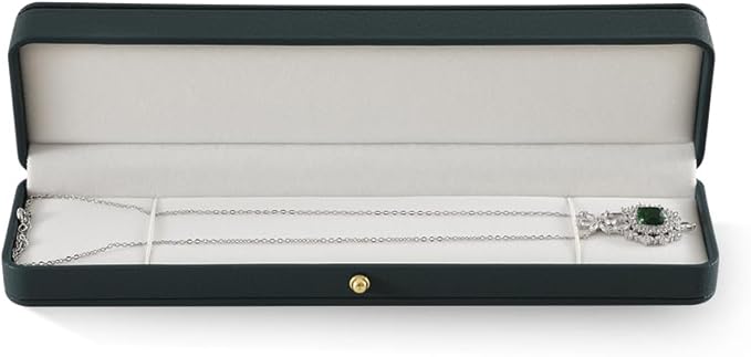 Bracelet Box, Leather Necklace Gift Box,Premium Small Jewelry Box,Luxury Gift Box For Chains (Dark Green)