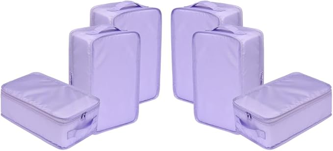 Travel Shoe Bags, Foldable Waterproof Shoe Pouches Organizer-Double Layer (6 Purple Shoe Bags)