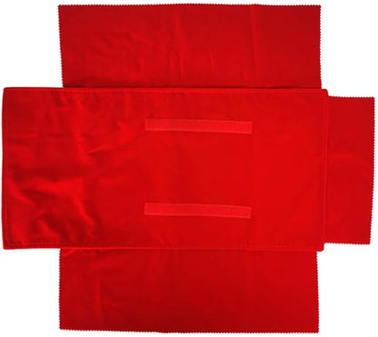Premium Jewelry Roll Organizer for 16 Necklaces 55cm x 29cm Metal Snap & Velcro Closure - Ideal for Travel and Storage (Red)