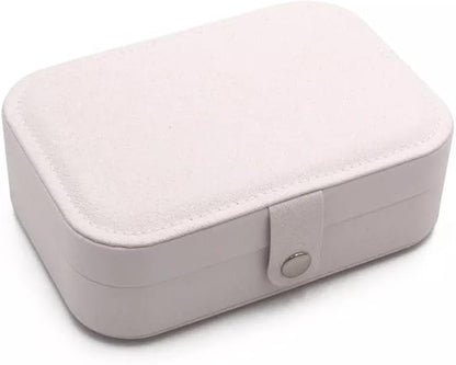Jewelry Box For Girls | PU Leather Travel Jewelry Case | Jewelry Boxes For Women | Jewelry Organizers And Storage | Box For Earring, Ring, Necklace - Bridesmaid Gifts For Women (White)
