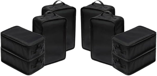 Travel Shoe Bags, Foldable Waterproof Shoe Pouches Organizer-Double Layer (8 Black Shoe Bags)