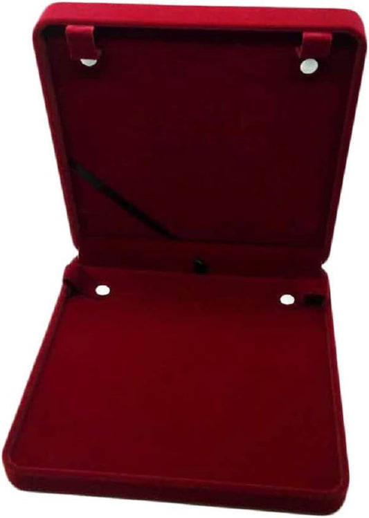 Jewelry Set Velvet Box Necklace Earring Ring Necklace Bracelet Gift Display Case Wedding Jewelry Storage Holder (Wine Red for Long Pearl Chain)