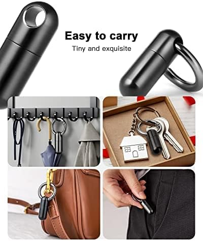 TISUR Keychain Pill Holder, Titanium Pill Case Small Pill Organizer Waterproof Pill Box, EDC Portable Pill Container Metal Tube for Travel Purse Outdoor