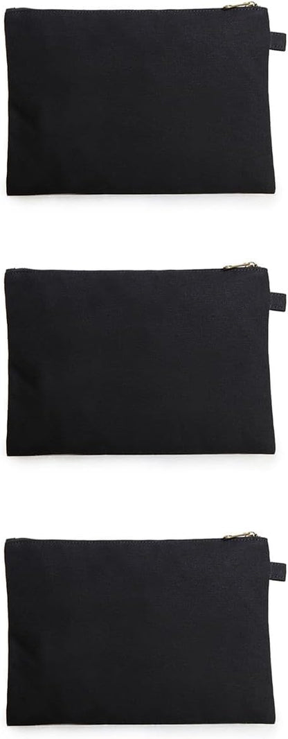 Zipper Pouch Storage Bag Simple and Stylish Women's Cosmetic and Travel Bag (Black-basic-3)