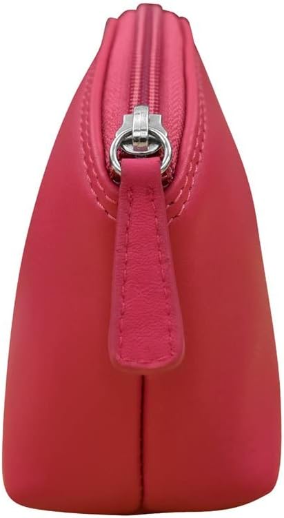 ili New York Genuine Leather Cosmetic Pouch – RFID Blocking, Leather Makeup Bag for Purse with Top Zip Closure & Interior Zip Pocket, Perfect as a Compact and Stylish Travel Cosmetic Bag