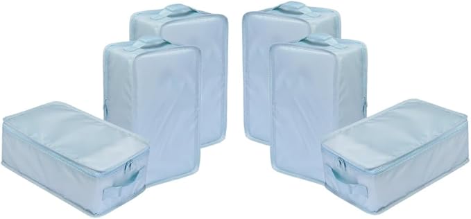 Travel Shoe Bags, Foldable Waterproof Shoe Pouches Organizer-Double Layer (6 Blue Shoe Bags)