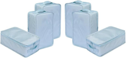 Travel Shoe Bags, Foldable Waterproof Shoe Pouches Organizer-Double Layer (6 Blue Shoe Bags)