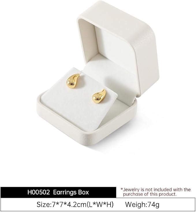 Earring Box, Leather Earring Gift Box,Premium Earring Boxes For Jewelry Gift,Luxury Earring Boxes (White)