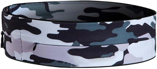 Running Belt for Women & Men, Runners Fanny Pack.Pockets with Zippers.hidden money belt for travel. Slim Thin Elastic Waistband.Marathon Jogger Sport Workout Fitness Exercise Gym Phone Holder Belt.