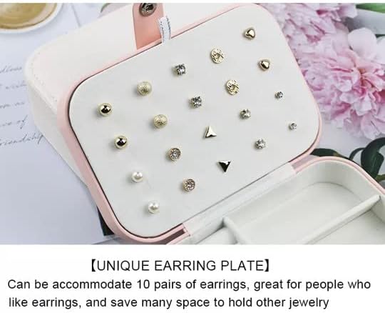Jewelry Box For Girls | PU Leather Travel Jewelry Case | Jewelry Boxes For Women | Jewelry Organizers And Storage | Box For Earring, Ring, Necklace - Bridesmaid Gifts For Women (White)