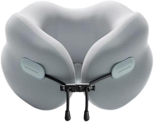 Ultra-Soft Travel Neck Pillow, Ergonomic Design with Contoured Shape, Breathable Fabric,Internal Structure，Travel Blanket Airplane Compact with Bag，Airplane Essentials (English Blue)