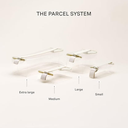 Cadence Parcel - Clear Kit with Magnetic Closure - Durable and Leak-Resistant Travel Toiletry Kit - Modular Design - Hygiene Bag for Travel Essentials - 4 Qt - Pebble