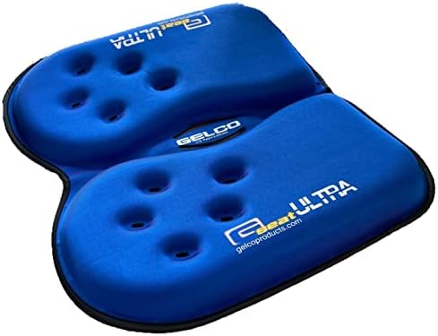 GSeat Ultra Orthopedic Gel and Foam Seat Cushion - for Coccyx, Back, Tailbone, Prostate, Postnatal, and Sciatica Pain/Discomfort - Office, Car, Chair, Travel (Royal Blue)
