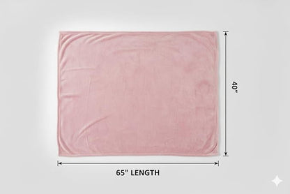 EverSnug Travel Blanket and Pillow - Ultra-Soft, Compact & Lightweight, 65x40 Inches, with Carry Case, Luggage Sleeve & Backpack Clip for Airplane Comfort (Light Pink)