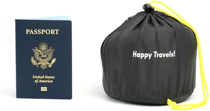 C CUSHION LAB Travel Pillow, Award-Winning Patented Ergonomic Design for Chin & Neck Support Memory Foam Neck Pillow, Compact Airplane Pillow for Traveling, Flight, Car (Spark, Large)