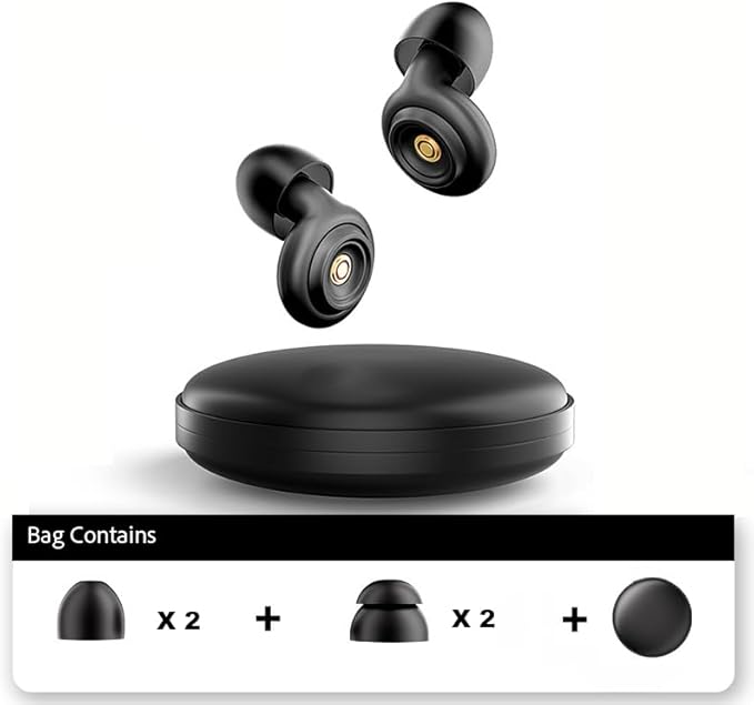 50dB Noise Cancelling Ear Plugs for Sleeping - Reusable High-Fidelity Earplugs for Snoring, Concerts, Travel, Side Sleepers, Silicone Ear Plugs with 4 Comfort Tips
