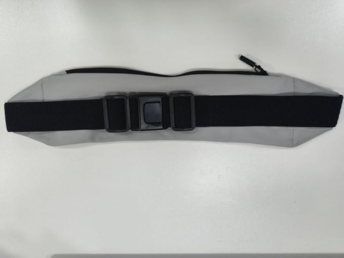 WATERFLY Running Belt Fanny Pack: Runner Marathon Jogging Waist Pack Sport Workout Exercise Fitness Phone Holder Belt for Men Women Jogger Slim Waistband Black