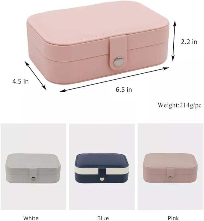 Jewelry Box For Girls | PU Leather Travel Jewelry Case | Jewelry Boxes For Women | Jewelry Organizers And Storage | Box For Earring, Ring, Necklace - Bridesmaid Gifts For Women (Pink)