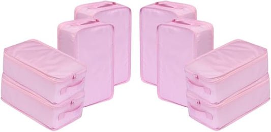 Travel Shoe Bags, Foldable Waterproof Shoe Pouches Organizer-Double Layer (8 Pink Shoe Bags)