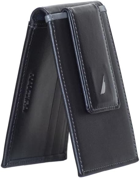 Nautica Men's Slim Wallet | Card Case | RFID Blocking | ID Window | Minimalist | Lightweight | Genuine Leather