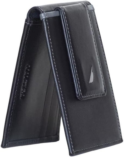 Nautica Men's Slim Wallet | Card Case | RFID Blocking | ID Window | Minimalist | Lightweight | Genuine Leather