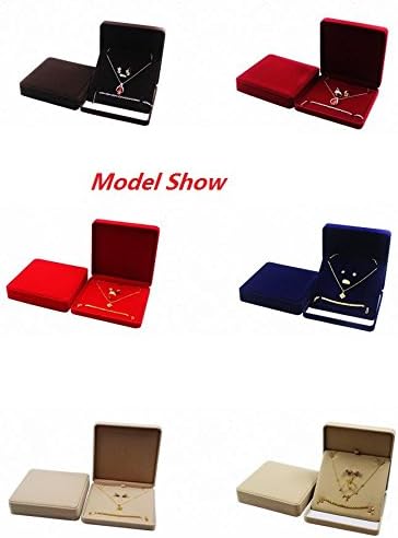 Jewelry Set Velvet Box Necklace Earring Ring Necklace Bracelet Gift Display Case Wedding Jewelry Storage Holder (Red)