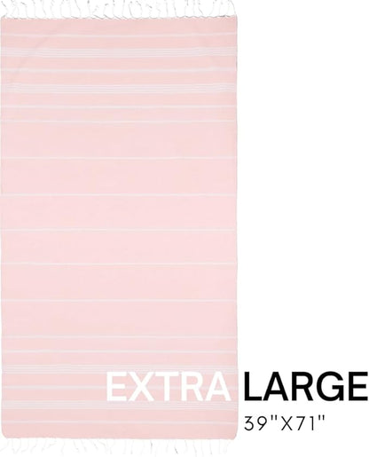 BAY LAUREL Turkish Beach Towel with Travel Bag 39 x 71 Quick Dry Sand Free Lightweight Large Oversized Towels Light