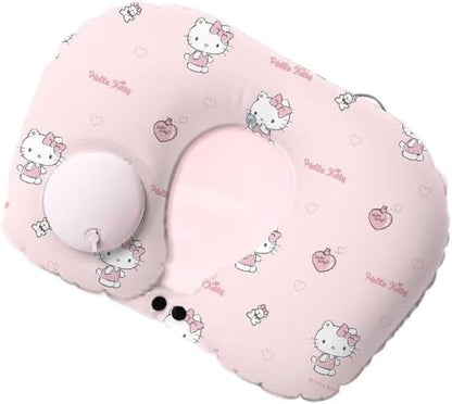 Kitty Cat Neck Pillow, Pink Memory Cotton Travel Accessory, Suitable for Airplane, car and Office Scenes, Comfortable and Breathable,