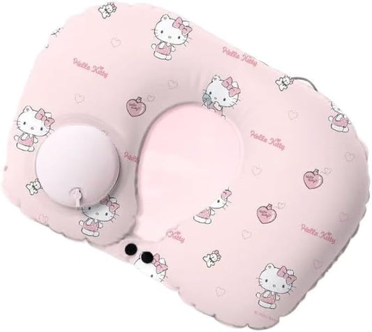 Kitty Cat Neck Pillow, Pink Memory Cotton Travel Accessory, Suitable for Airplane, car and Office Scenes, Comfortable and Breathable,