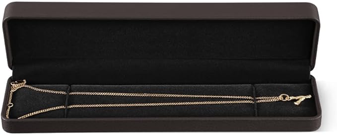 Bracelet Box, Leather Necklace Gift Box,Premium Small Jewelry Box,Luxury Gift Box For Chains (Brown)