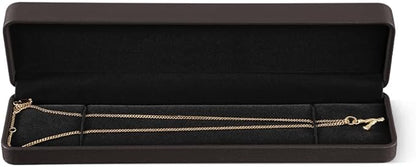 Bracelet Box, Leather Necklace Gift Box,Premium Small Jewelry Box,Luxury Gift Box For Chains (Brown)