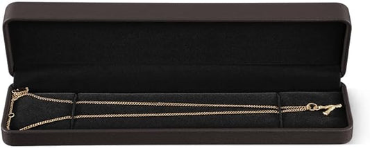 Bracelet Box, Leather Necklace Gift Box,Premium Small Jewelry Box,Luxury Gift Box For Chains (Brown)