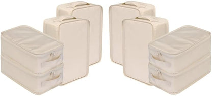 Travel Shoe Bags, Foldable Waterproof Shoe Pouches Organizer-Double Layer (8 Cream Shoe Bags)