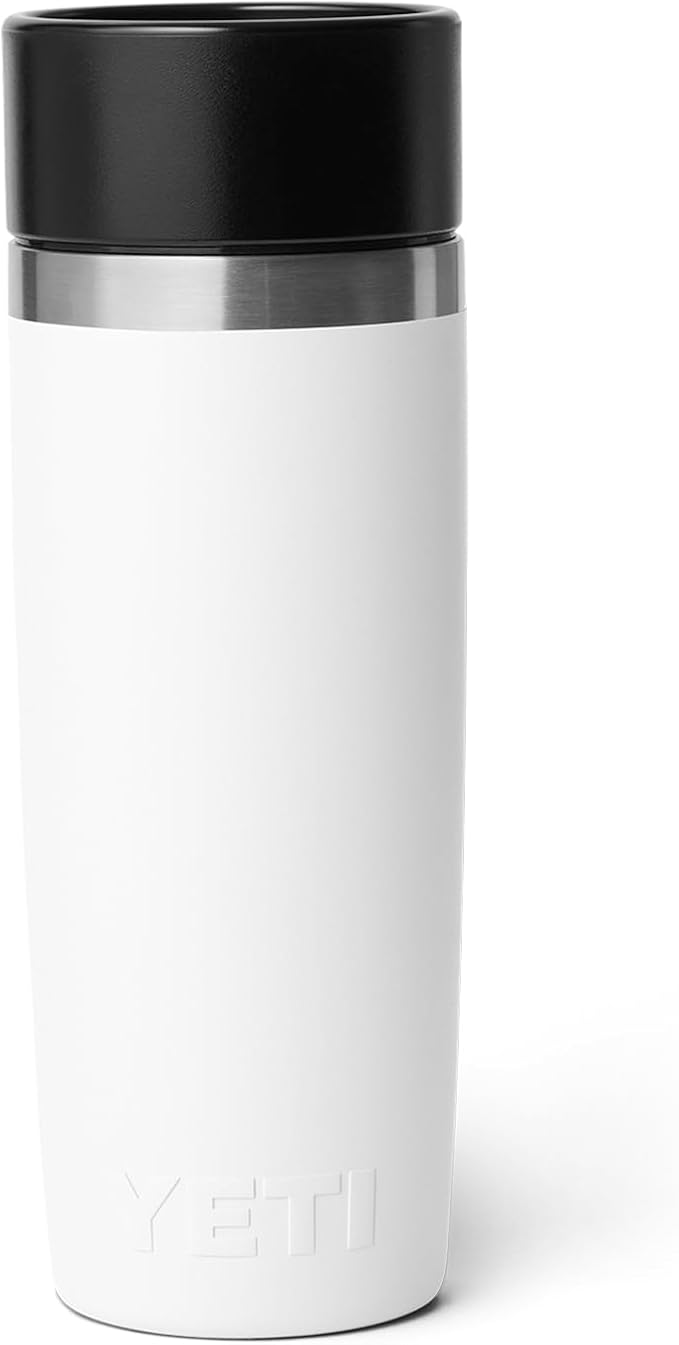 YETI Rambler 16 oz Travel Bottle, Stainless Steel, Vacuum Insulated with Leakproof Commuter Cap, White