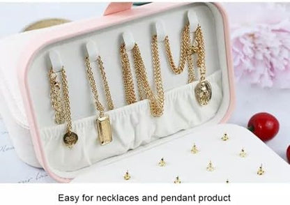 Jewelry Box For Girls | PU Leather Travel Jewelry Case | Jewelry Boxes For Women | Jewelry Organizers And Storage | Box For Earring, Ring, Necklace - Bridesmaid Gifts For Women (Blue)