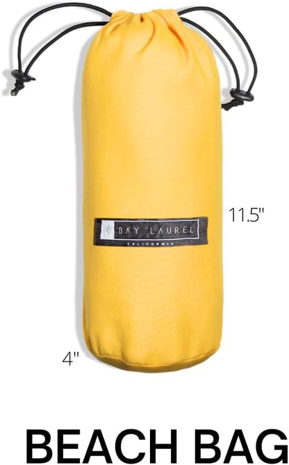 BAY LAUREL Turkish Beach Towel with Travel Bag 39 x 71 Quick Dry Sand Free Lightweight Large Oversized Towels Light