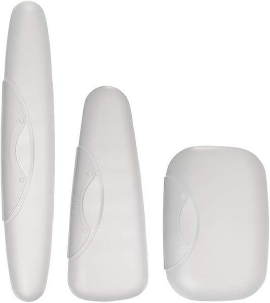 RADIUS Toothbrush Portable Travel Case Kit Standard Toothbrush Soap Razor Case Storage Box for Travel BPA Free 3 Count - Opaque White