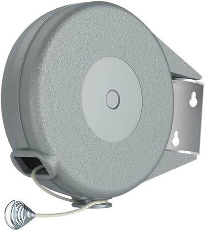 RE-Tract Retractable Clothesline Indoor and Outdoor with Wall Mount/Mounting Bracket – Clothes Drying Rack – Hang Wet Clothing (Grey, 12 Meters)