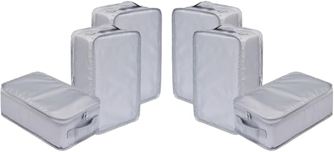 Travel Shoe Bags, Foldable Waterproof Shoe Pouches Organizer-Double Layer (6 Grey Shoe Bags)