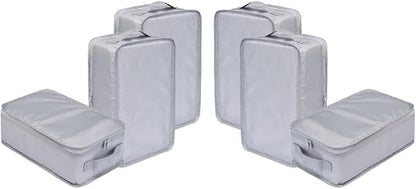 Travel Shoe Bags, Foldable Waterproof Shoe Pouches Organizer-Double Layer (6 Grey Shoe Bags)