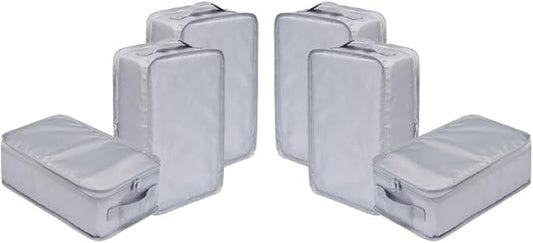 Travel Shoe Bags, Foldable Waterproof Shoe Pouches Organizer-Double Layer (6 Grey Shoe Bags)