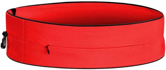 Running Belt for Women & Men, Runners Fanny Pack.Pockets with Zippers.hidden money belt for travel. Slim Thin Elastic Waistband.Marathon Jogger Sport Workout Fitness Exercise Gym Phone Holder Belt.