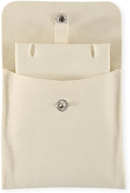 10pc Small Jewelry Pouch For Necklace Stud Earring，Mini Ring Boxes Pouches Bags Organizer For Women,Travel Jewlery Box Case Storage （White）