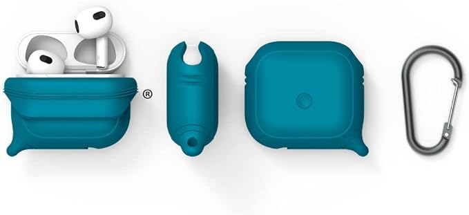 Catalyst Waterproof Case for AirPods 3rd Generation (2021) - Wireless & USB-C Charging Compatible, Drop Protection One Piece Design with Carabiner