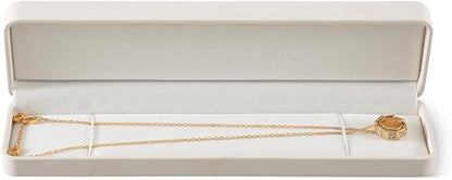 Necklace Box, Leather Bracelet Gift Box,Premium Small Gift Boxes,Luxury Jewelry Box For Chains (White)