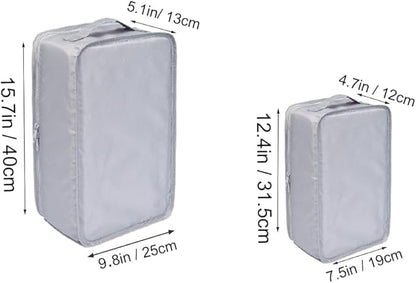 Travel Shoe Bags, Foldable Waterproof Shoe Pouches Organizer-Double Layer (2+2 Grey Shoebags)