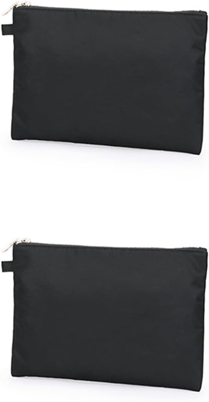 Zipper Pouch Storage Bag Simple and Stylish Women's Cosmetic and Travel Bag (Black-nylon-2)