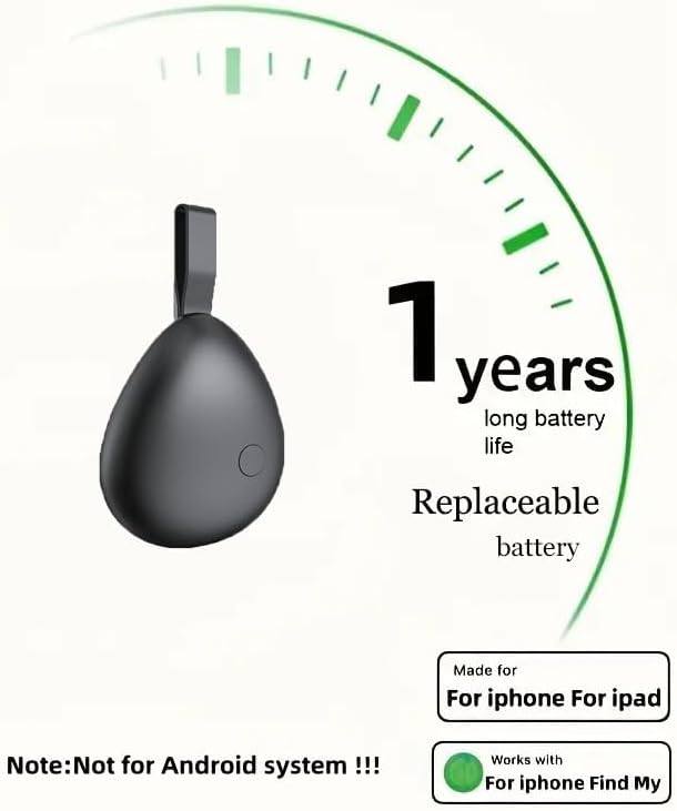 Mini GPS Tracker for Vehicles, Tracking Devices for Cars Hidden, No Subscription Car Tracker Work with Find My (iOS Only), Vehicle Tracker with Audio for Kids, Dogs, Key, Luggage, Bag (Black, 2 Pack)